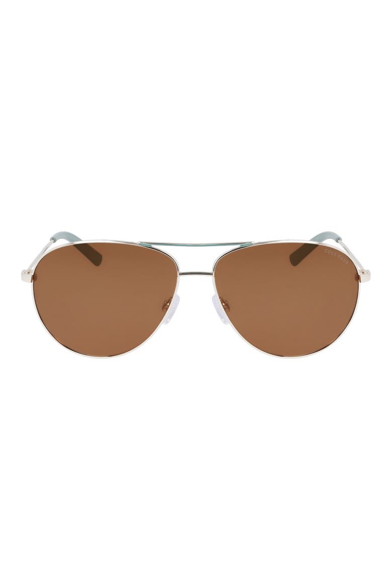 61mm Aviator Sunglasses, Main, color, GOLD