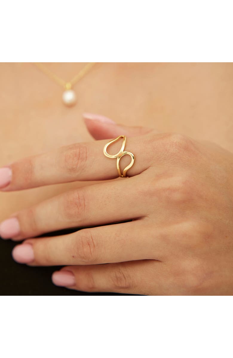 Spero London Intercepting Circles New Sterling Silver Ring, Alternate, color, Gold