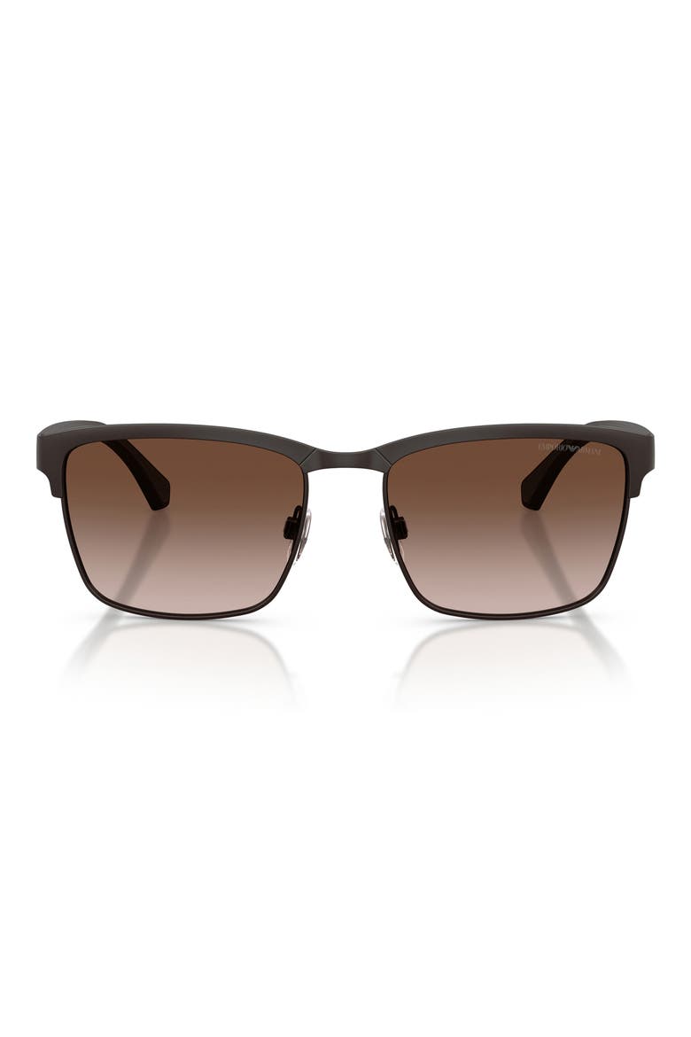 56mm Pillow Sunglasses, Main, color, MATTE BROWN / GRADIENT BROWN