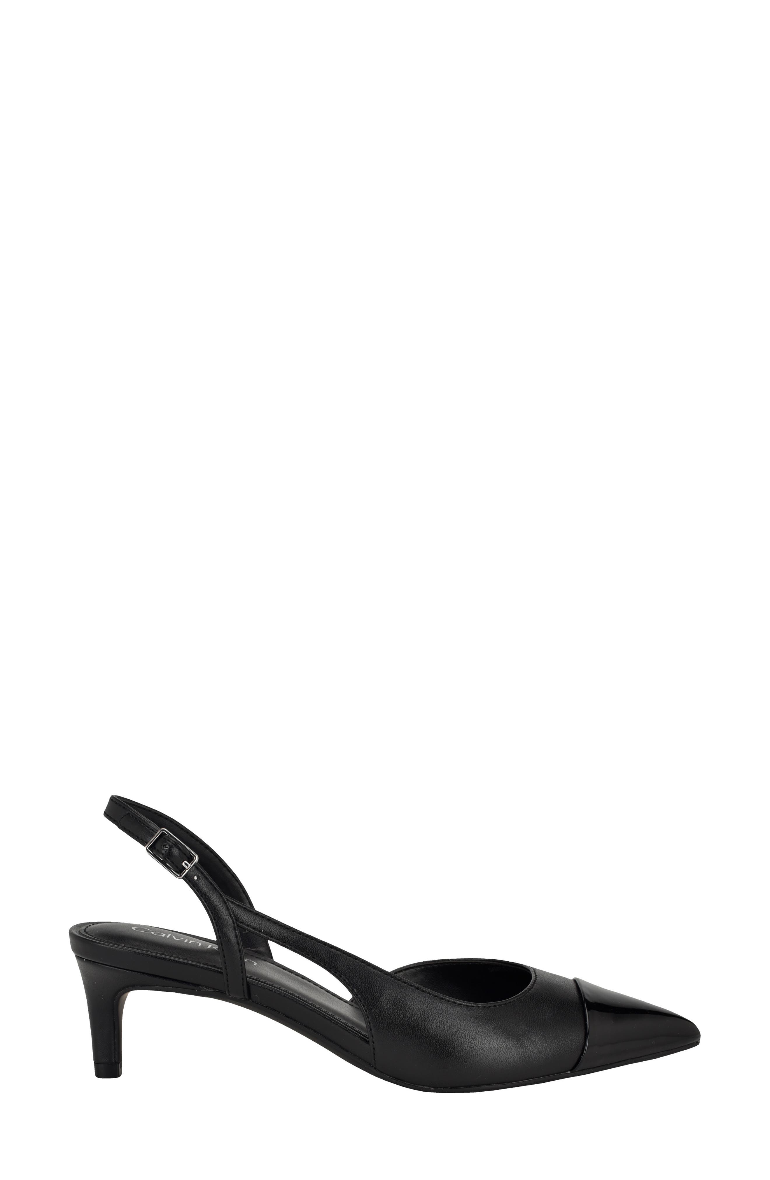 Calvin Klein Slingback Kitten Heel Pump, Alternate, color, Black