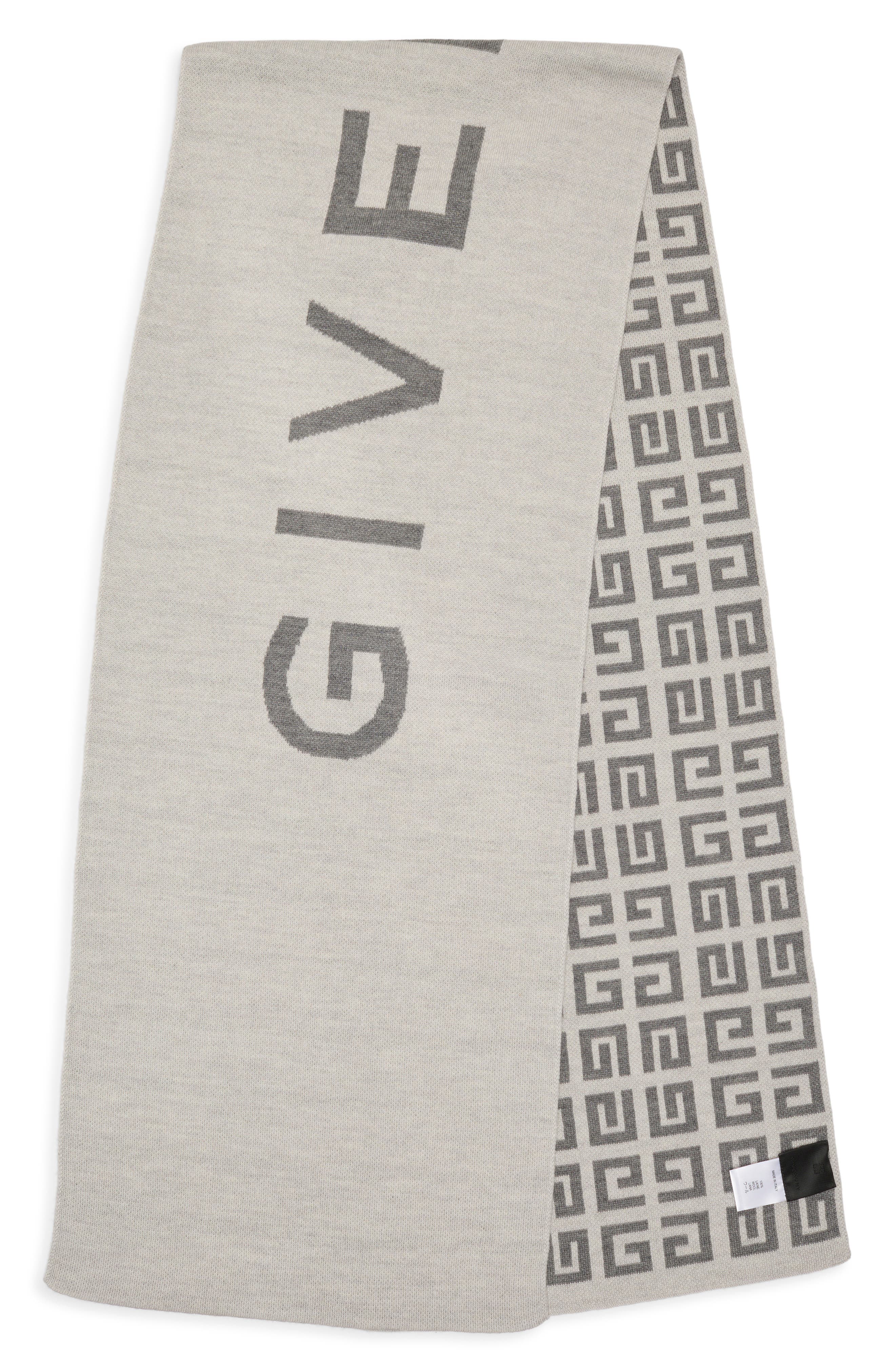 Givenchy Intarsia 4G Double Face Wool Scarf