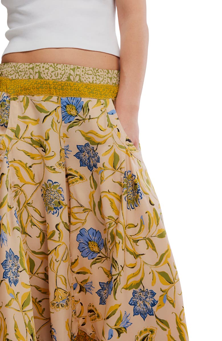 Free People Sweet Reaction Print Crop Swing Pants, Alternate, color, Sunflower Combo