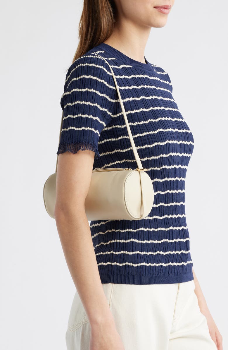 Reformation Simona Cylinder Shoulder Bag, Alternate, color, Cream Puff Leather