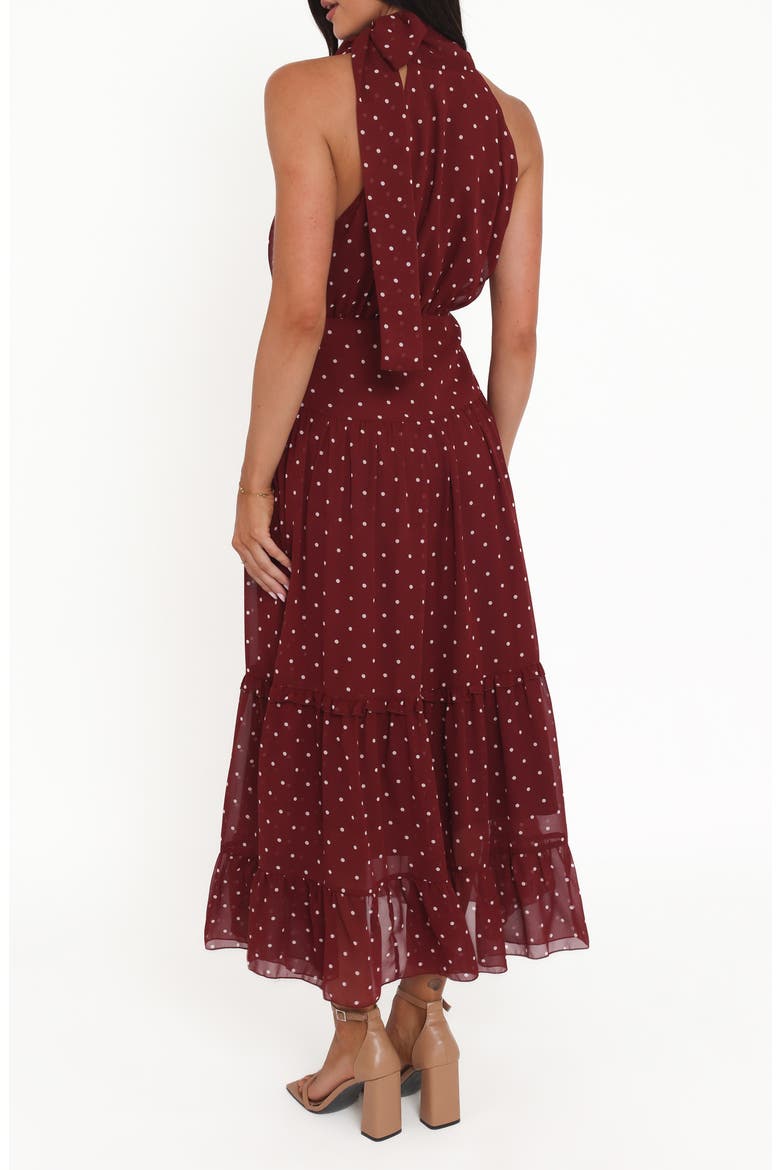 Leona Halter Maxi Dress, Alternate, color, RED POLKA DOT