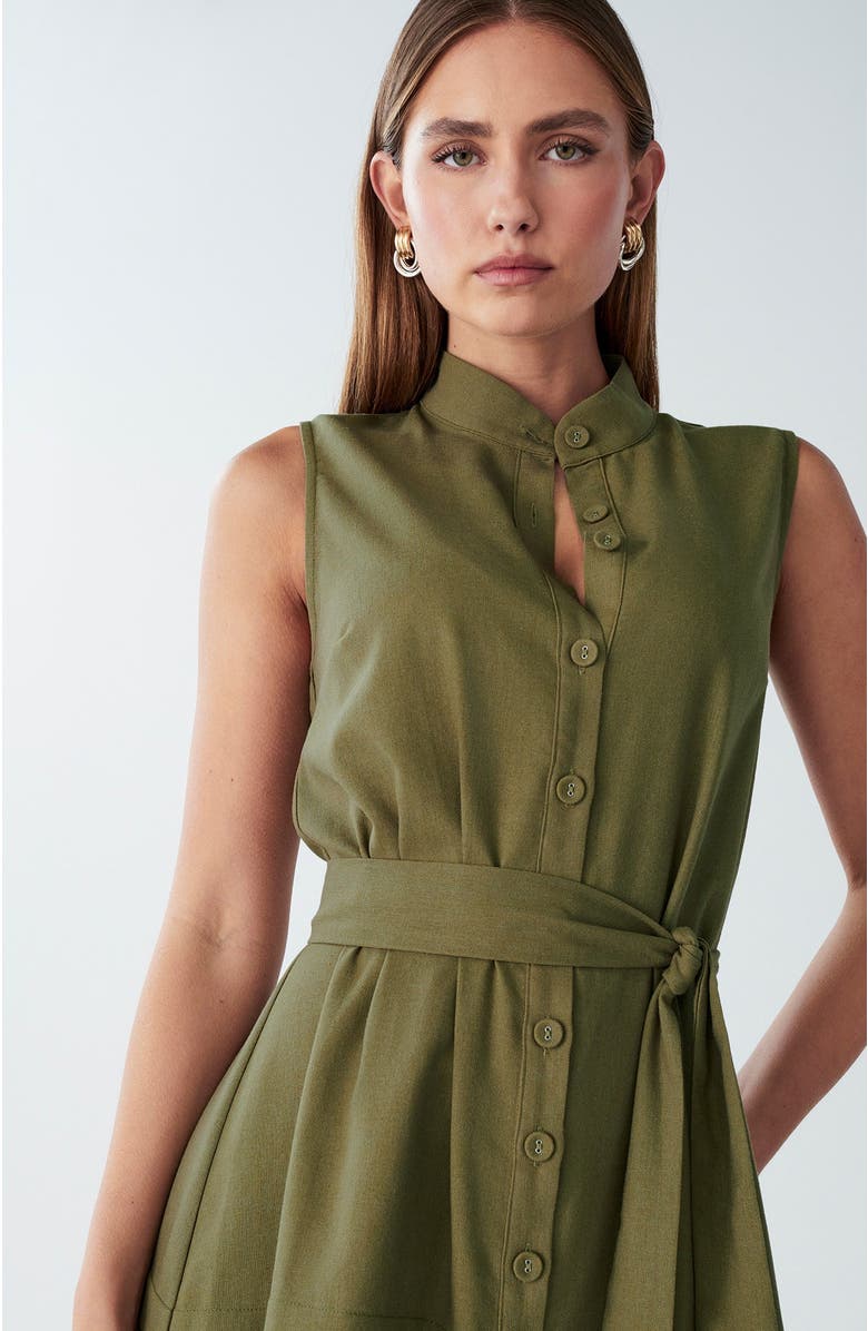WILLA Justice Mini Dress, Alternate, color, Olive Green