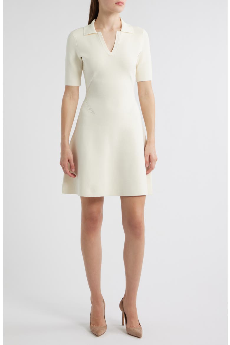 Felita Fit & Flare Sweater Dress, Main, color, OPEN WHT