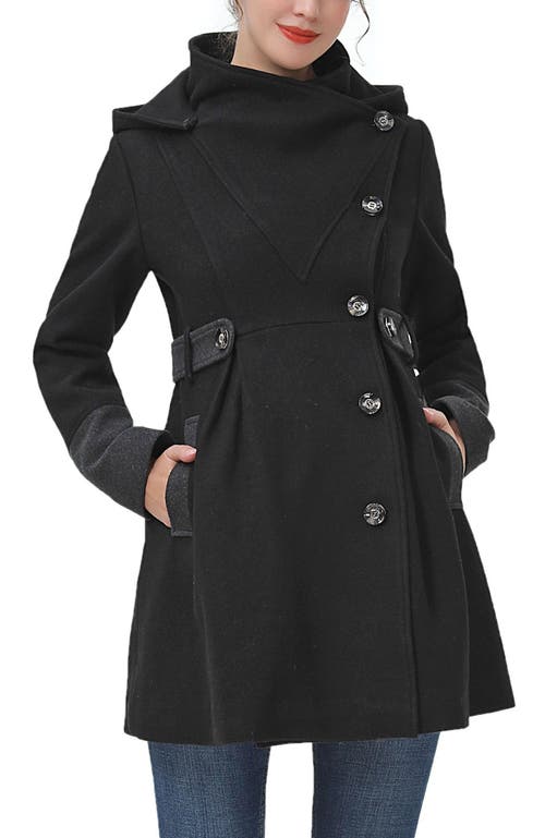 Kimi & Kai Harper Maternity Wool Coat In Black