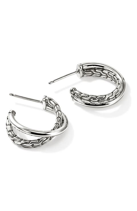 JH Essentials Crossover Earrings, 20.5mm