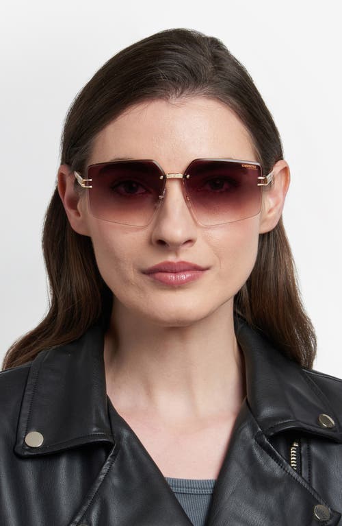 Carrera Eyewear 63mm Square Oversized Gradient Rimless Square Geometric Sunglasses In Gold Ivory/brown Sf