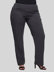 24seven Comfort Apparel Plus Size Comfortable Stretch High Waist Dress Pants