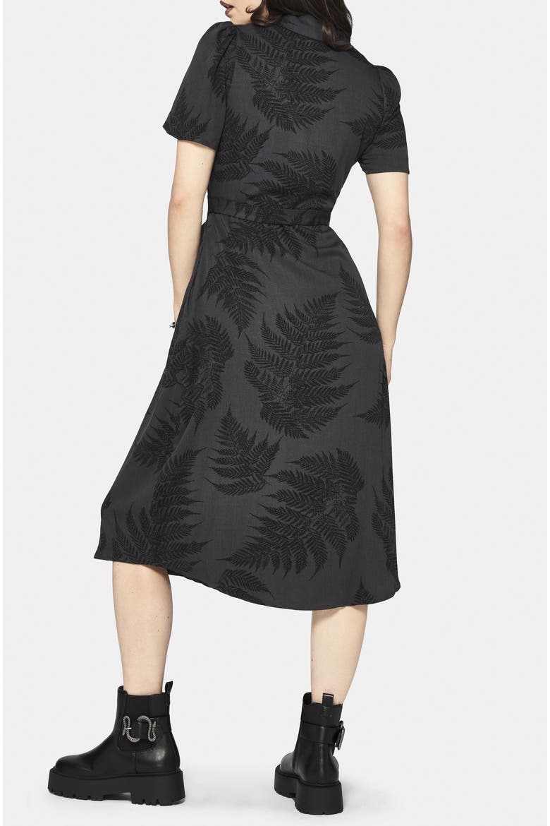 Ruin Fern Button Midi Shirt Dress, Alternate, color, Grey
