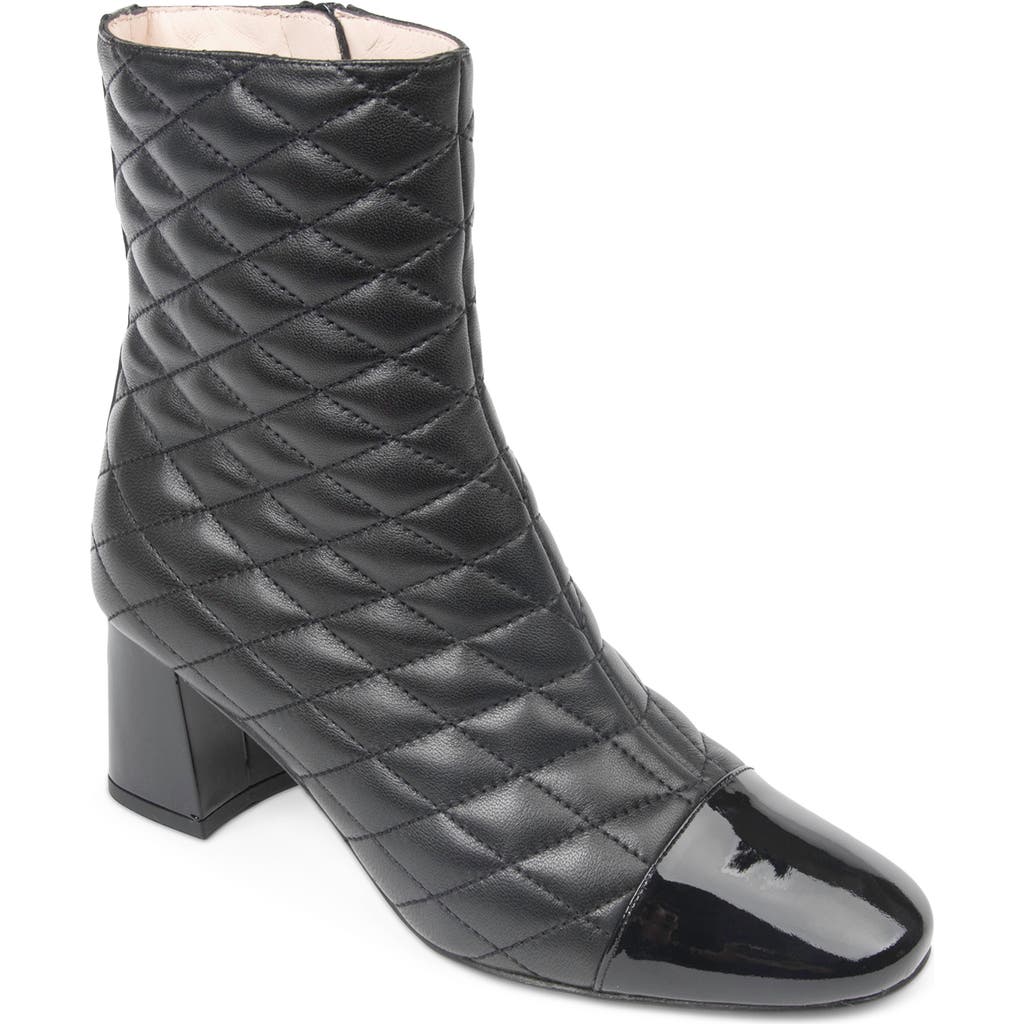 Paul Mayer Tina Quilted Leather Bootie In Black