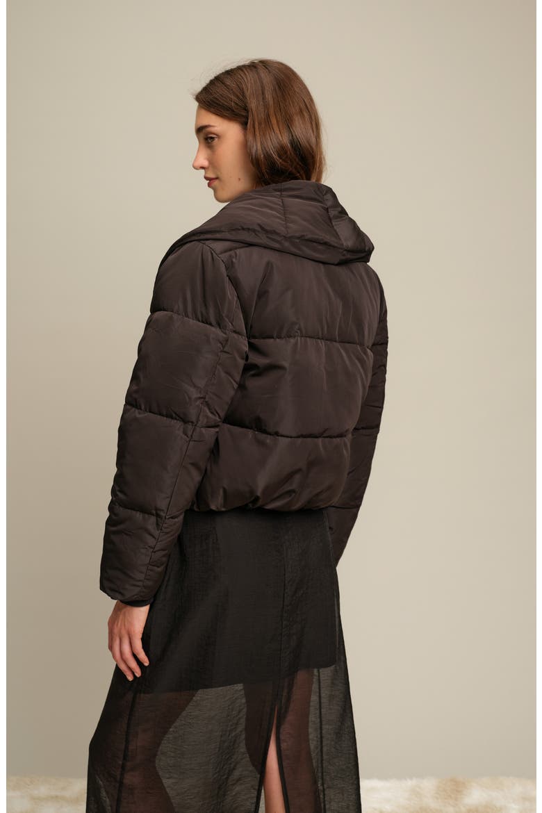Gregory Quilted Crop Puffer Jacket, Alternate, color, BLACK