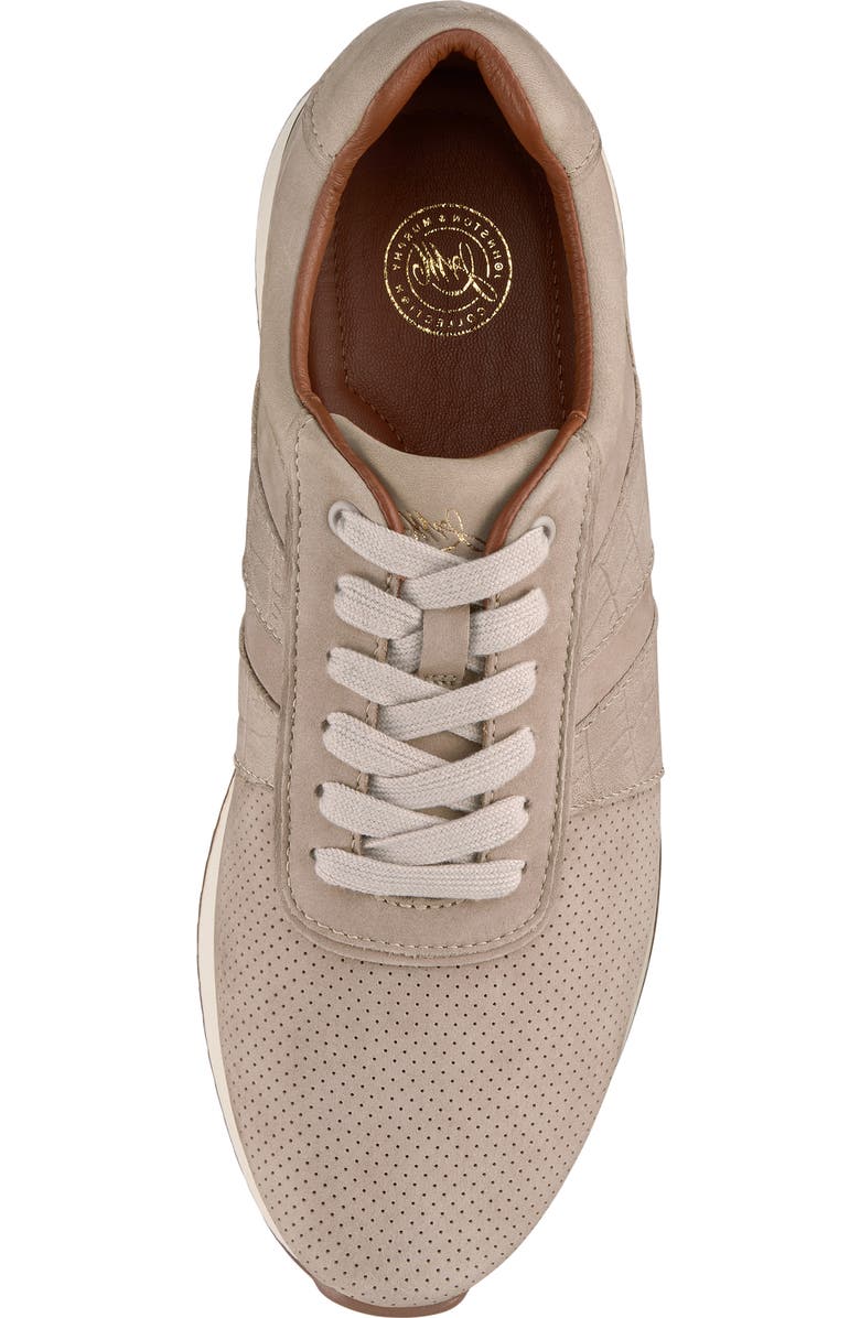 Johnston & Murphy Morgan Sneaker, Alternate, color, Beige Nubuck/ Croc Embossed
