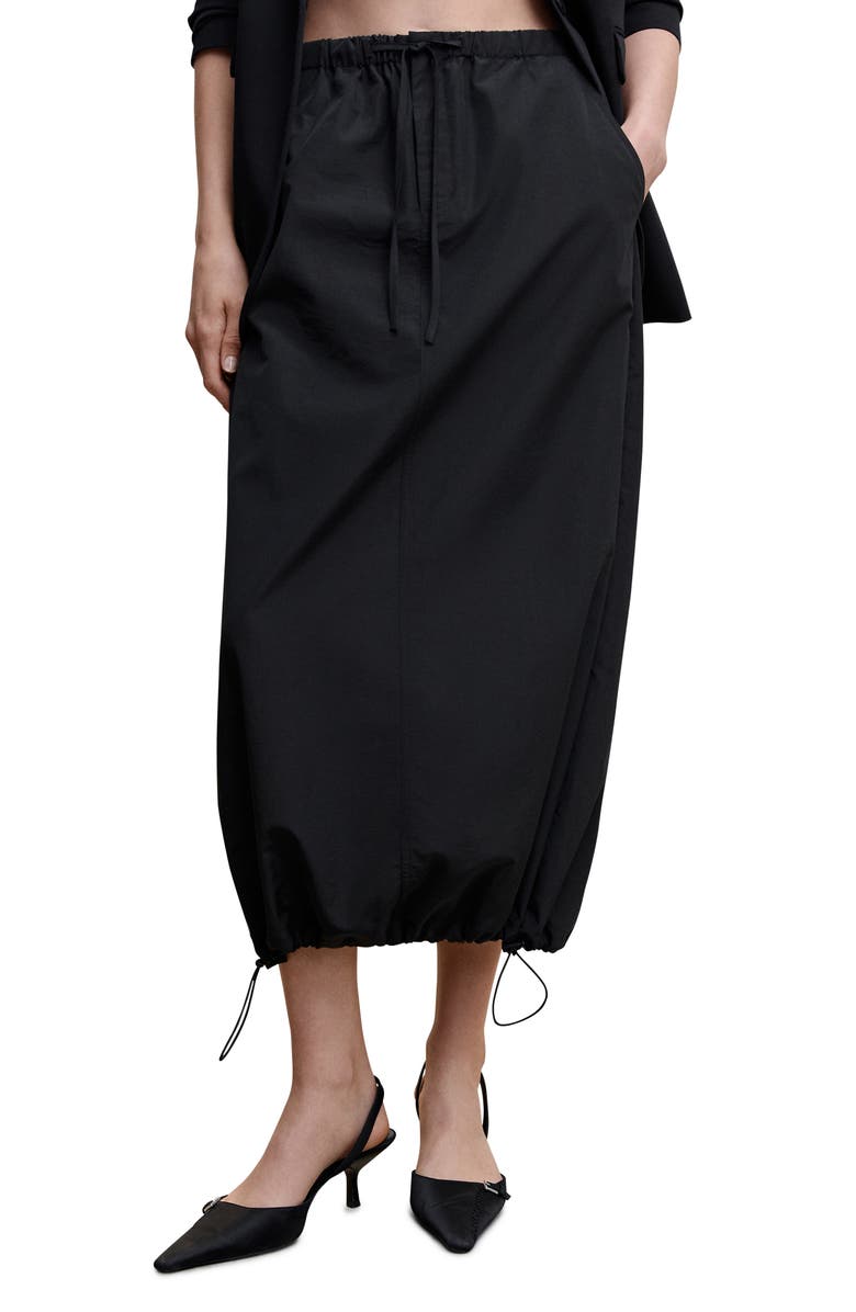 MANGO Tie Waist Parachute Midi Skirt, Main, color,
