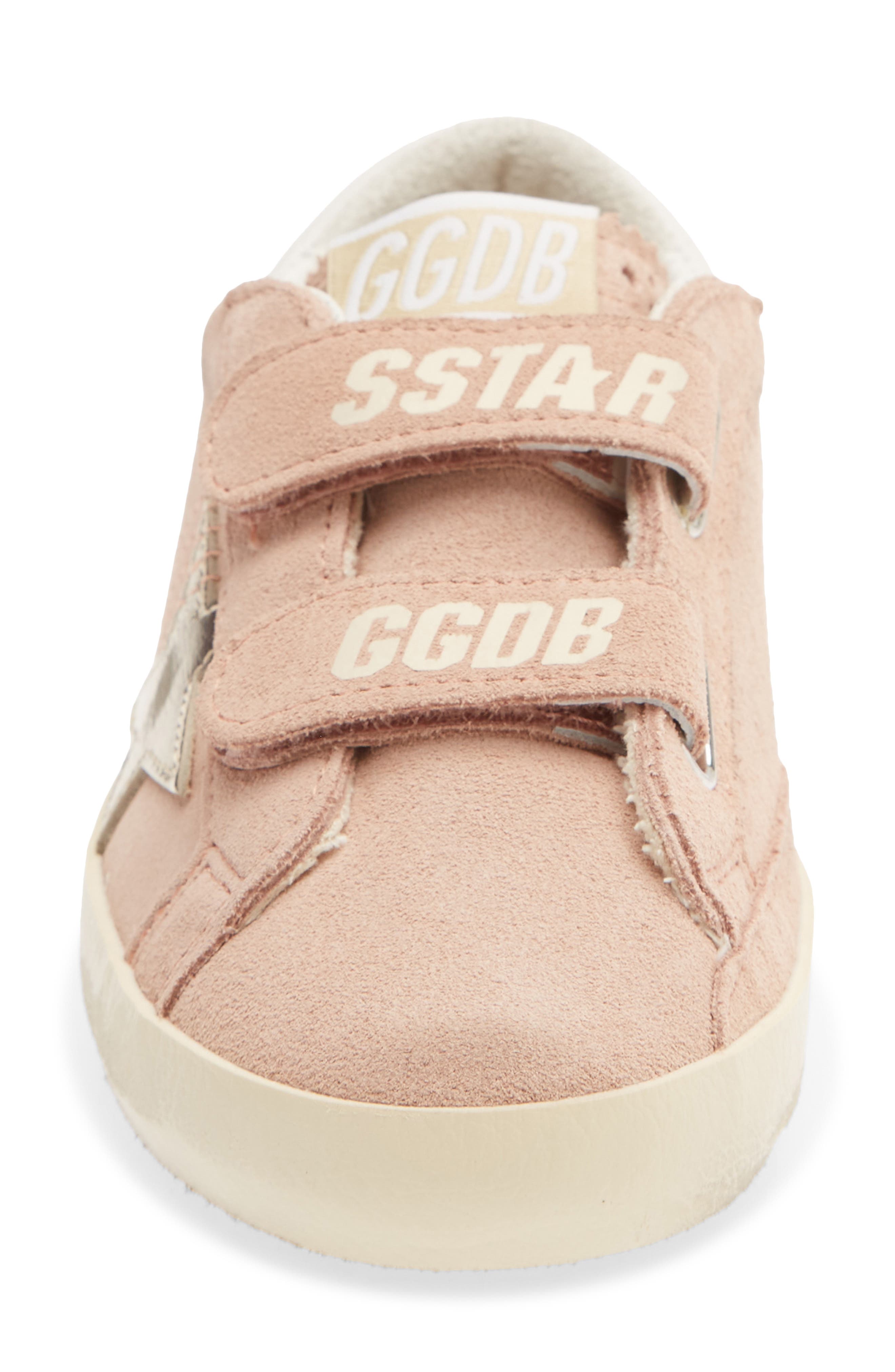 Kids' Old School Sneaker, Alternate, color, PINK/ PLATINUM/ WHITE