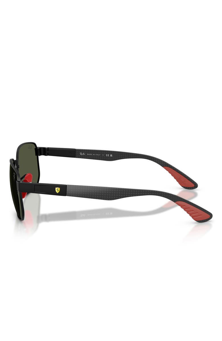 Ray-Ban 59mm Ferrari Irregular Sunglasses, Alternate, color, Matte Black / Green