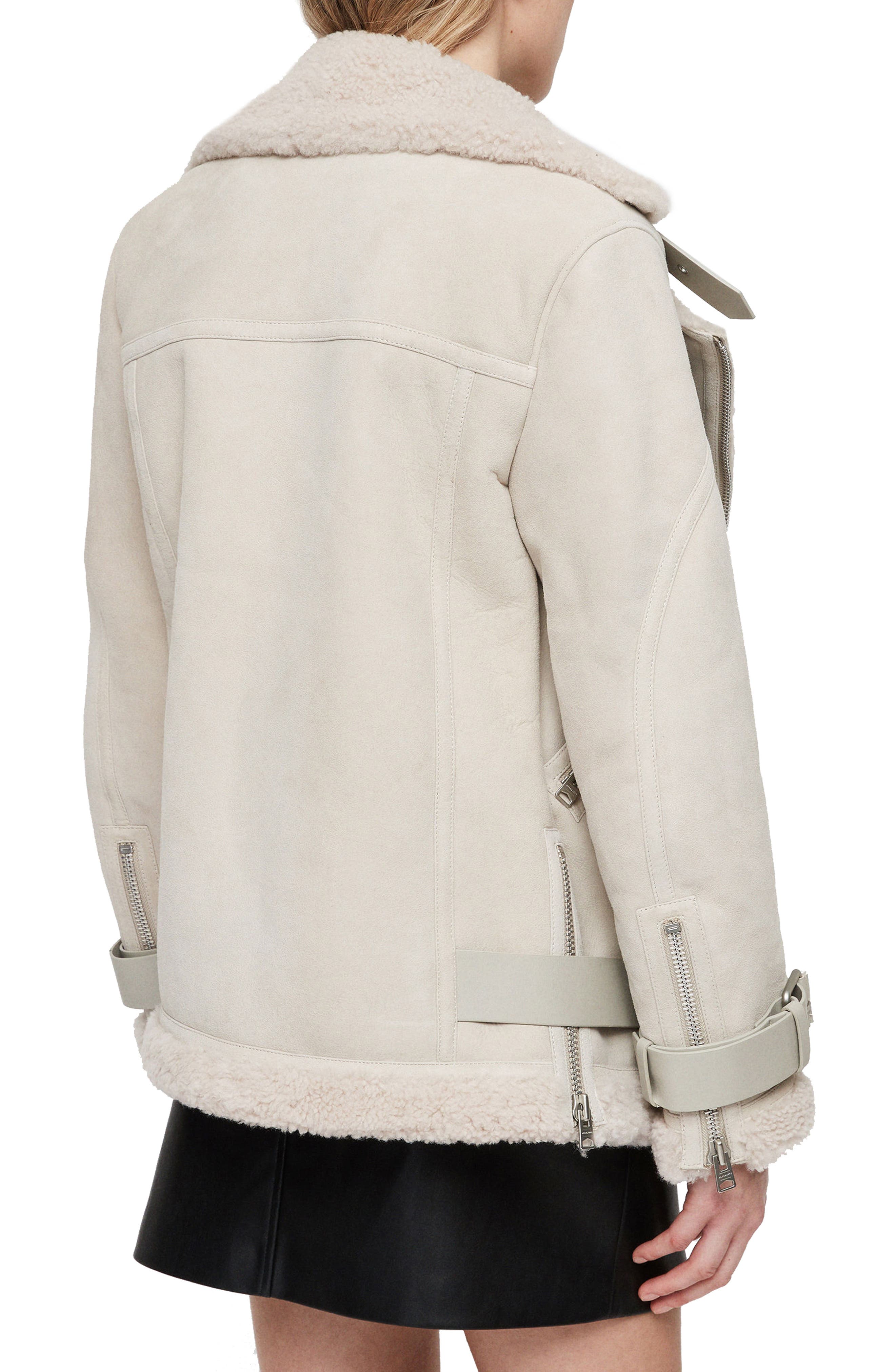 AllSaints Hawley Genuine Shearling Jacket (Women) | Nordstromrack