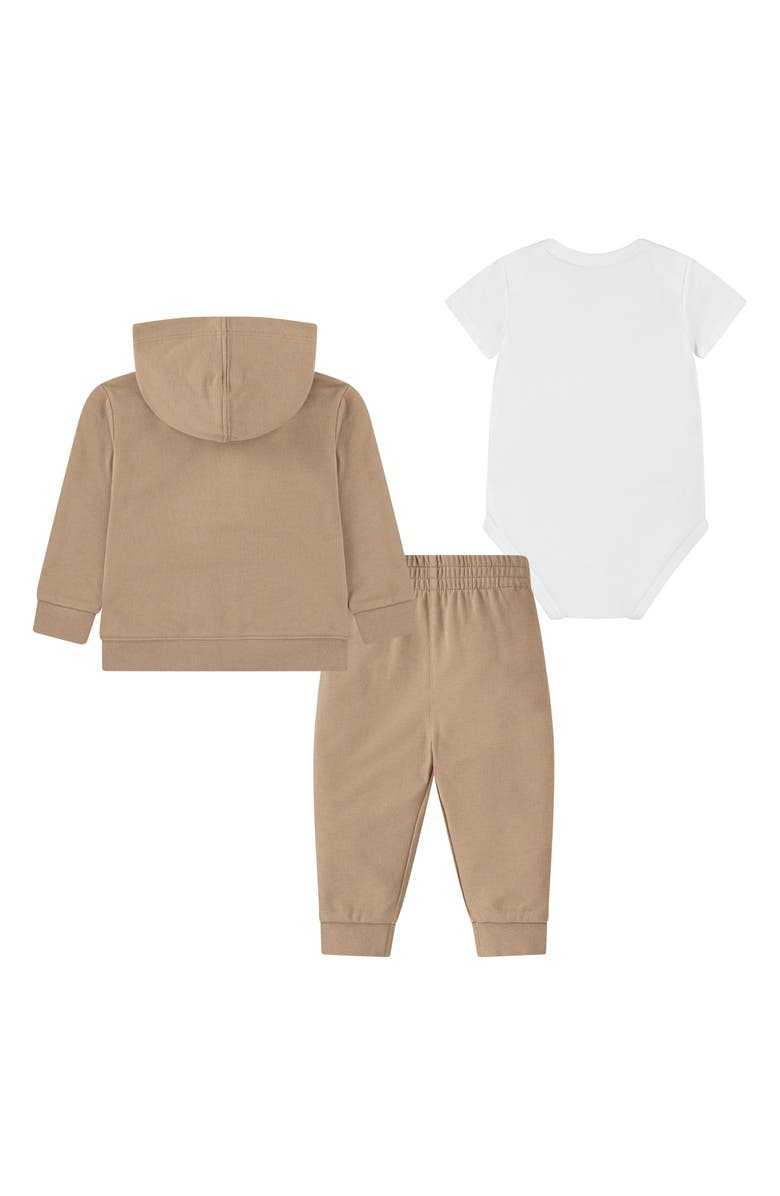 Nike Zip Hoodie, Bodysuit & Joggers Set, Alternate, color, Hemp