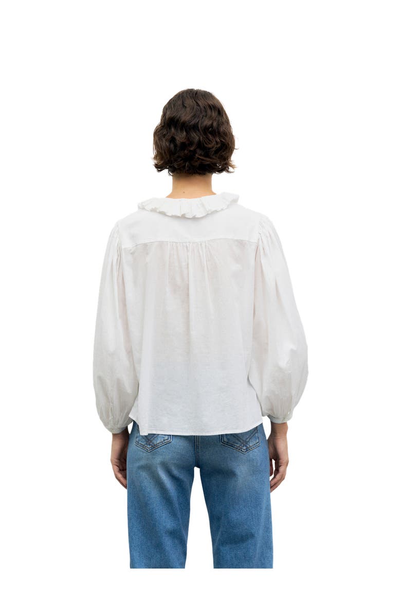 Leone Ruffle Pintuck Detail Shirt, Alternate, color, White