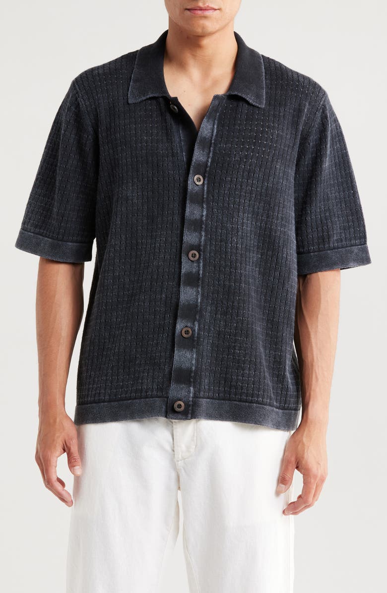 Corridor Acid Wash Pointelle Polo Top, Main, color, 