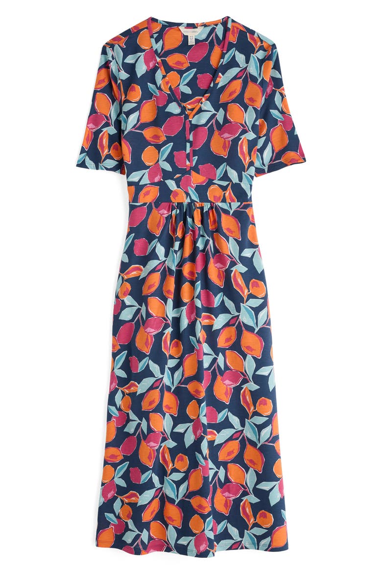 Carwynnen Citrus Print Midi Dress, Alternate, color, LEMON SKETCH SHIP