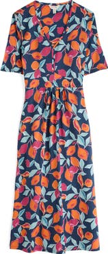 Seasalt Cornwall Carwynnen Citrus Print Midi Dress