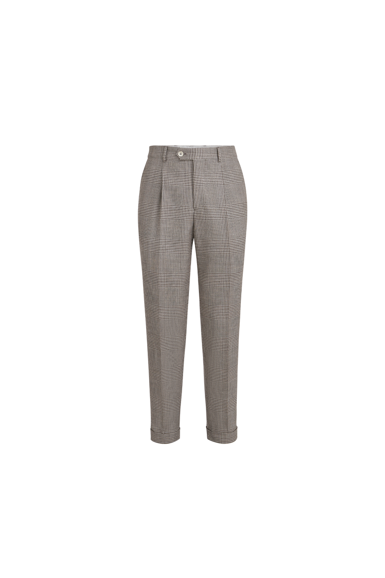 Prince of Wales trousers, Alternate, color, Brown