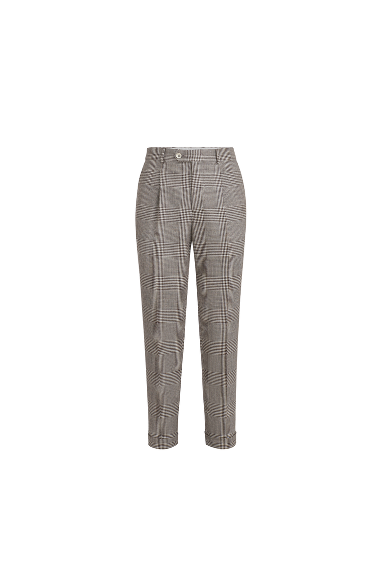 Brunello Cucinelli Prince of Wales trousers, Main, color, Brown