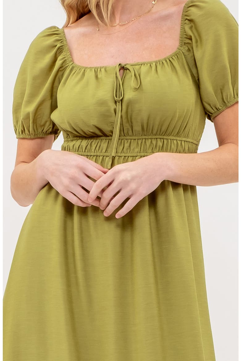 Square Neck Midi Dress, Alternate, color, LIGHT OLIVE