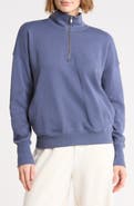 YOGALICIOUS Rib Panel Quarter Zip Terry Pullover