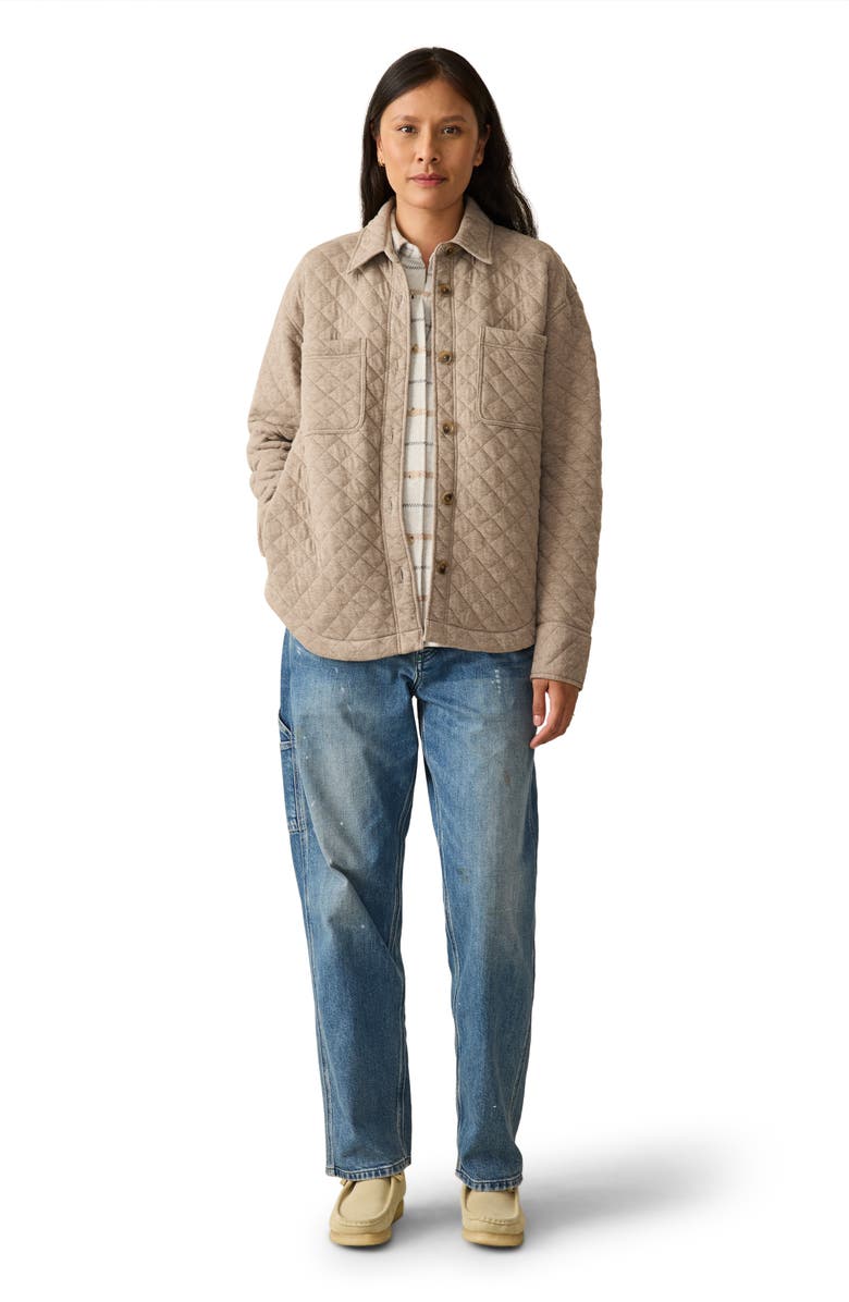 Faherty Epic Quilted Shirt Jacket, Alternate, color, Mink Heather