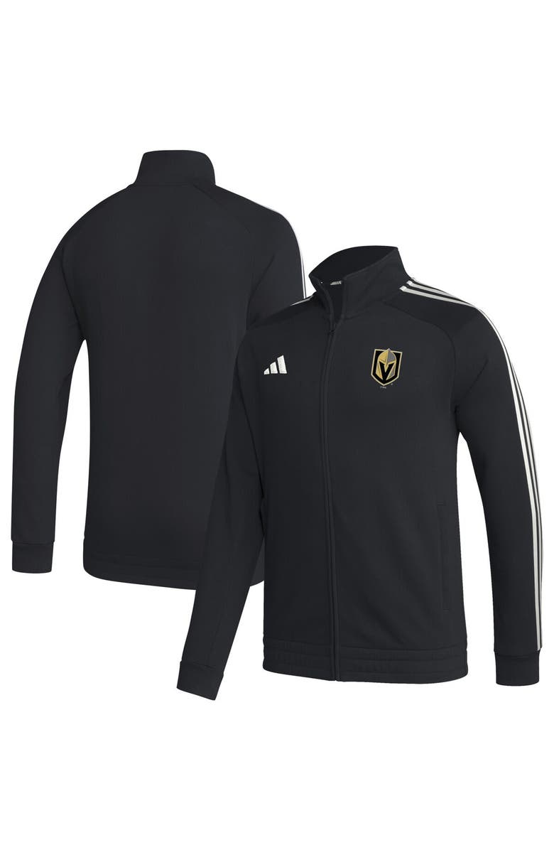 adidas Men's adidas  Black Vegas Golden Knights Raglan Full-Zip Track Jacket, Main, color, 
