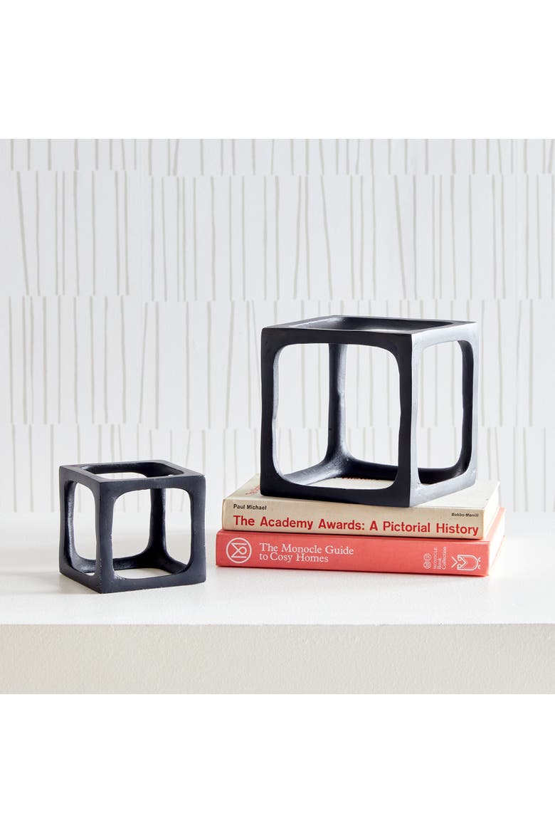 Cubist Sculptures Set of 2, Alternate, color, Black