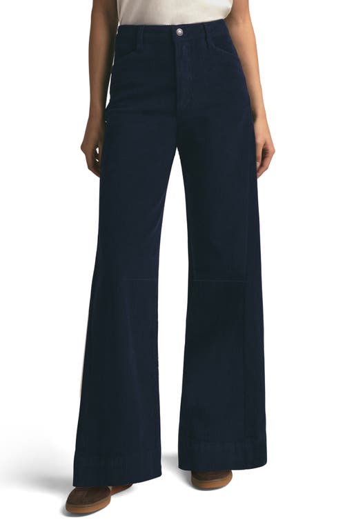 Favorite Daughter The Mischa High Waist Wide Leg Cotton Corduroy Pants in Navy 