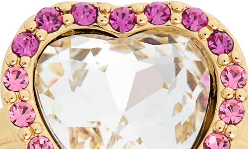 Kurt Geiger London Crystal Heart Halo Cocktail Ring In Multi