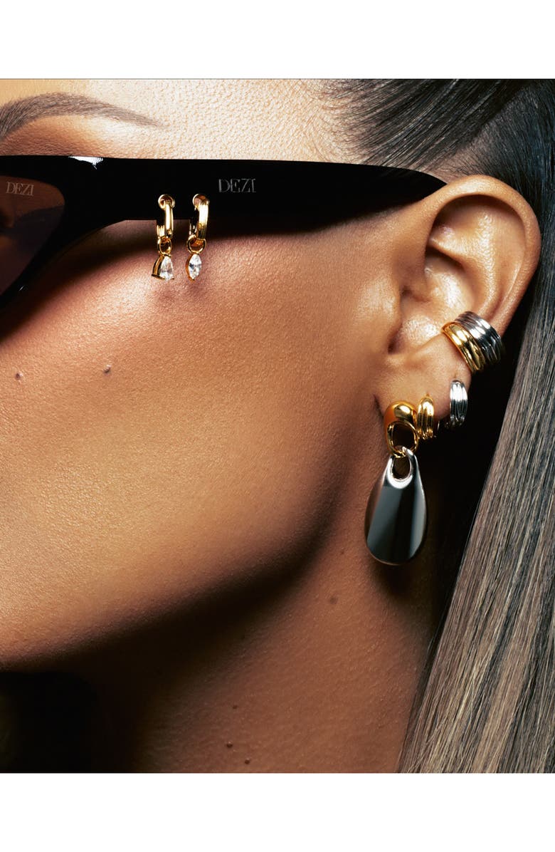 Luv AJ x Dezi The Two-Tone Chain Link Drop Earrings, Alternate, color, 