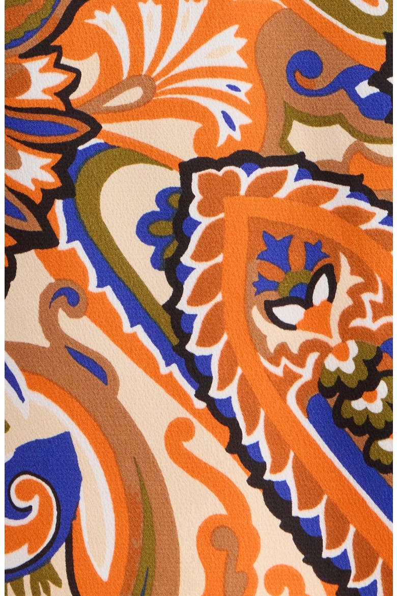 Tie Neck Sleeveless Top, Alternate, color, CAMEL ROYAL PAISLEY