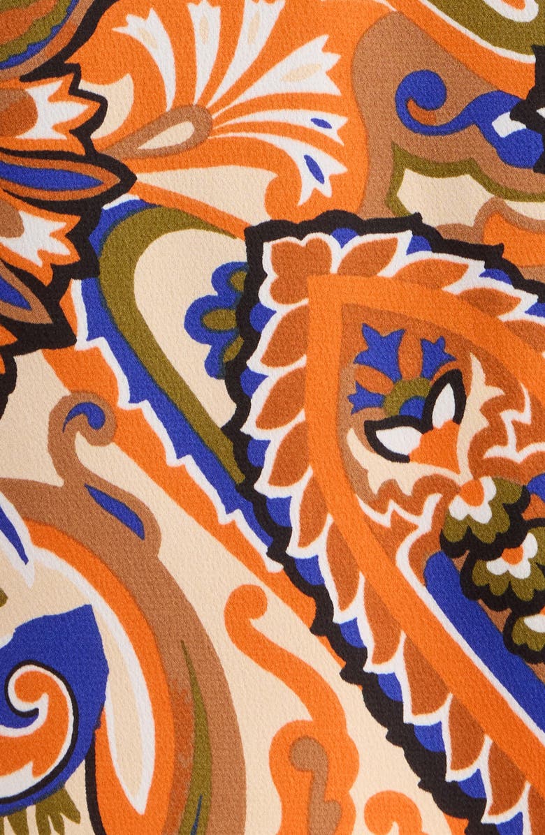 Tahari ASL Tie Neck Sleeveless Top, Alternate, color, Camel Royal Paisley