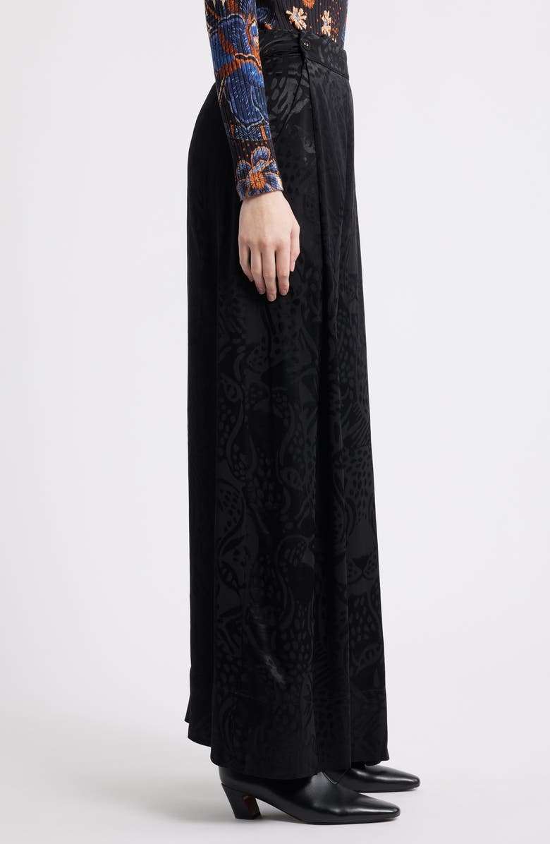 FARM Rio Leopard Jacquard Pants, Alternate, color, Black