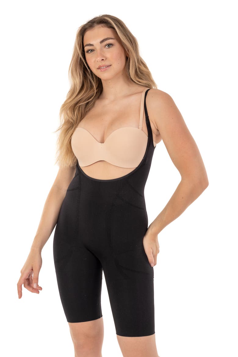 Long Boy Leg Bodysuit Shaper, Alternate, color, BLACK