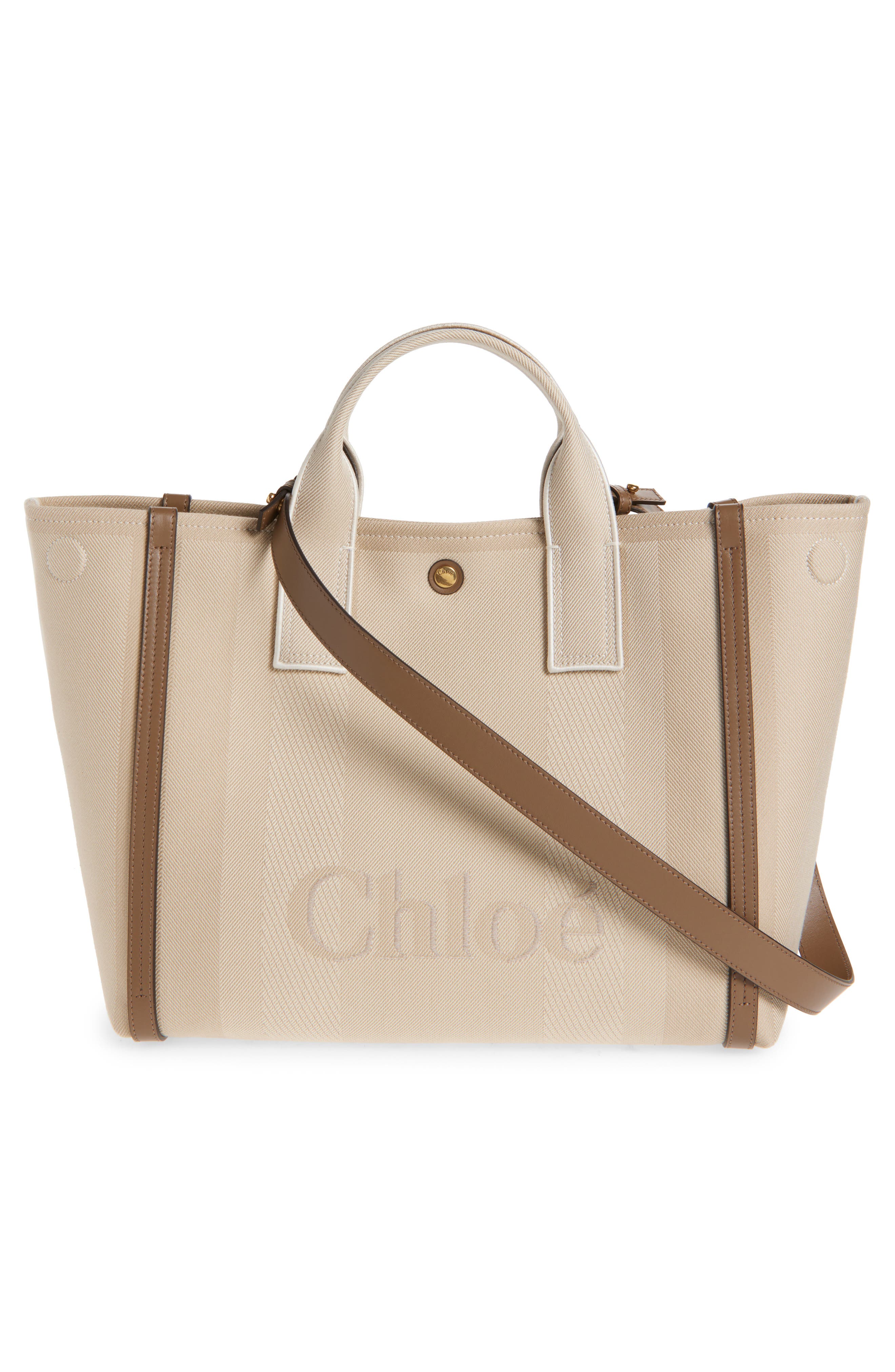 Chloé Carry Canvas Jacquard Tote, Alternate, color, 