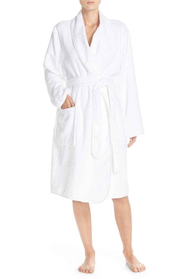 Terry Cotton Robe, Main, color, WHITE