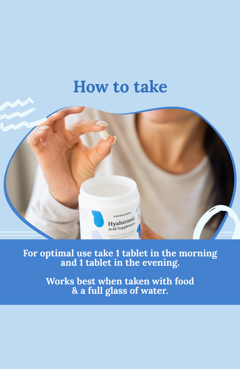 Cornea Care Hyaluronic Acid Supplement for Eyes and Skin, Alternate, color,