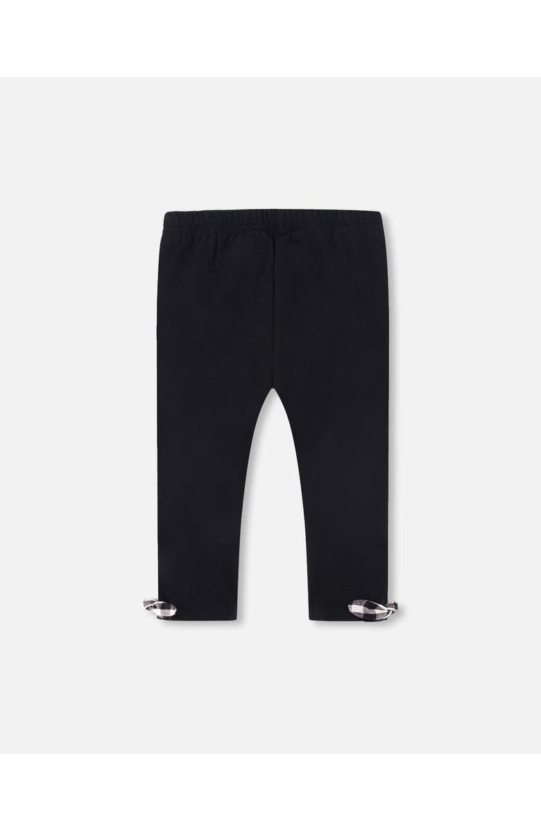 Deux par Deux Little Girl's Organic Cotton Capri Legging With Knots Black, Alternate, color, 