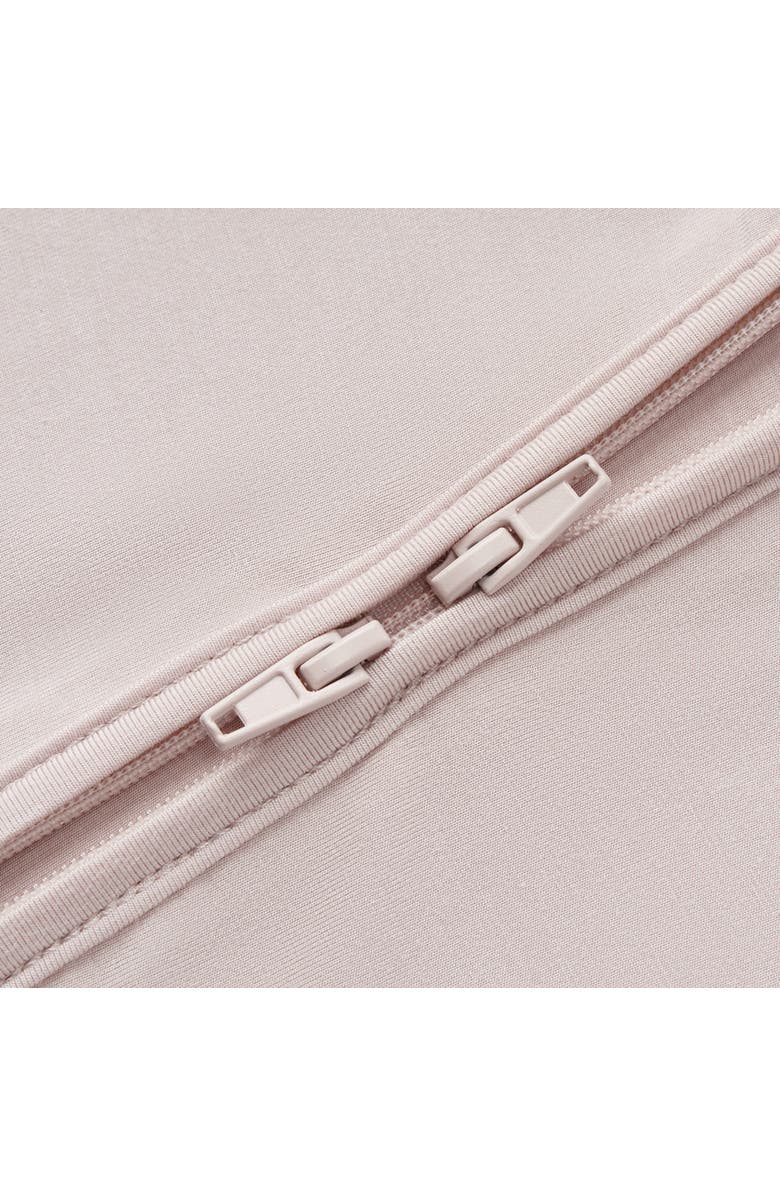 Milkbarn Luxe Solid Zipper Footed Romper, Alternate, color, Sepia Rose