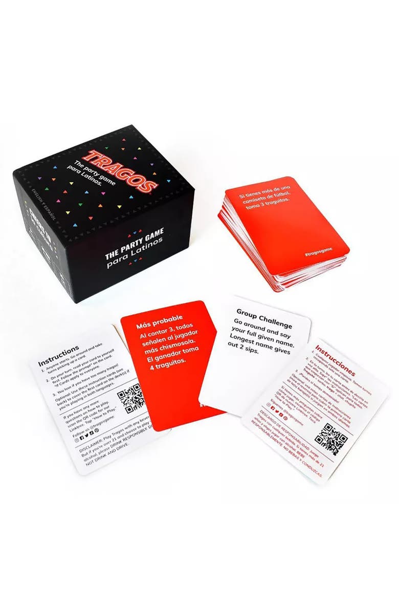 Tragos Bilingual English y Espanol, Cultural Spanglish Adult Card Game, Alternate, color, Multicolored