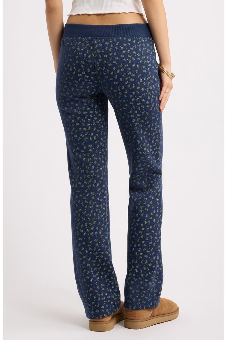 Slim Bootcut Pants, Alternate, color, NAVY- BLUE WILLOW ROSETTE