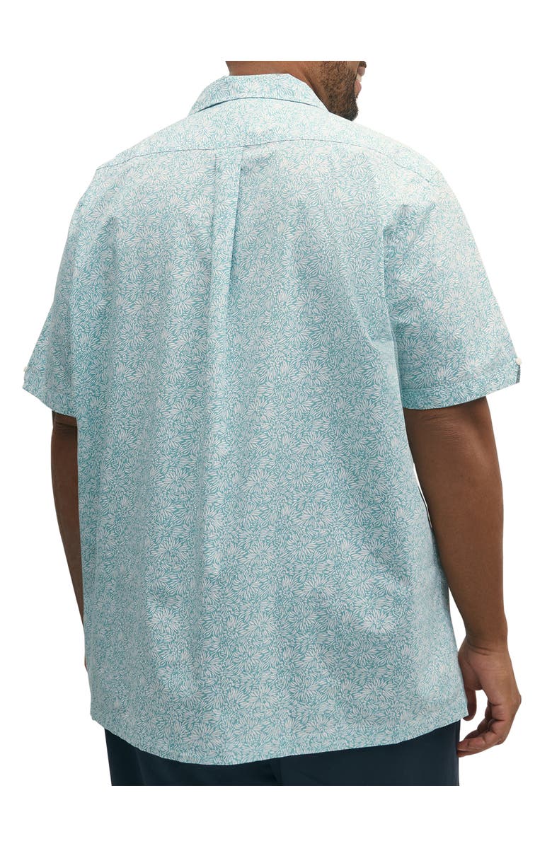 Brooks Brothers Big & Tall Non-Iron Leaf Print Sport Shirt, Alternate, color, Turquoise