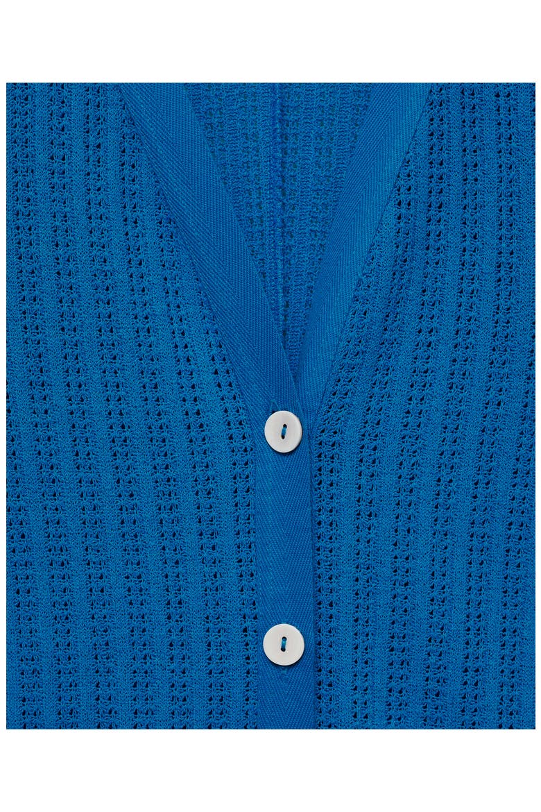 Open Stitch Button Front Knit Dress, Alternate, color, BLUE